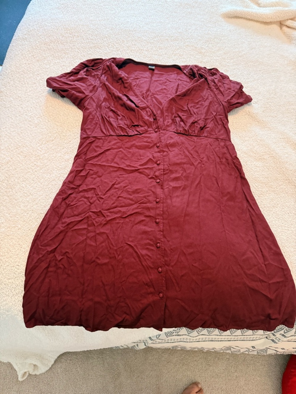Old Navy Burgundy Button-Front Dress